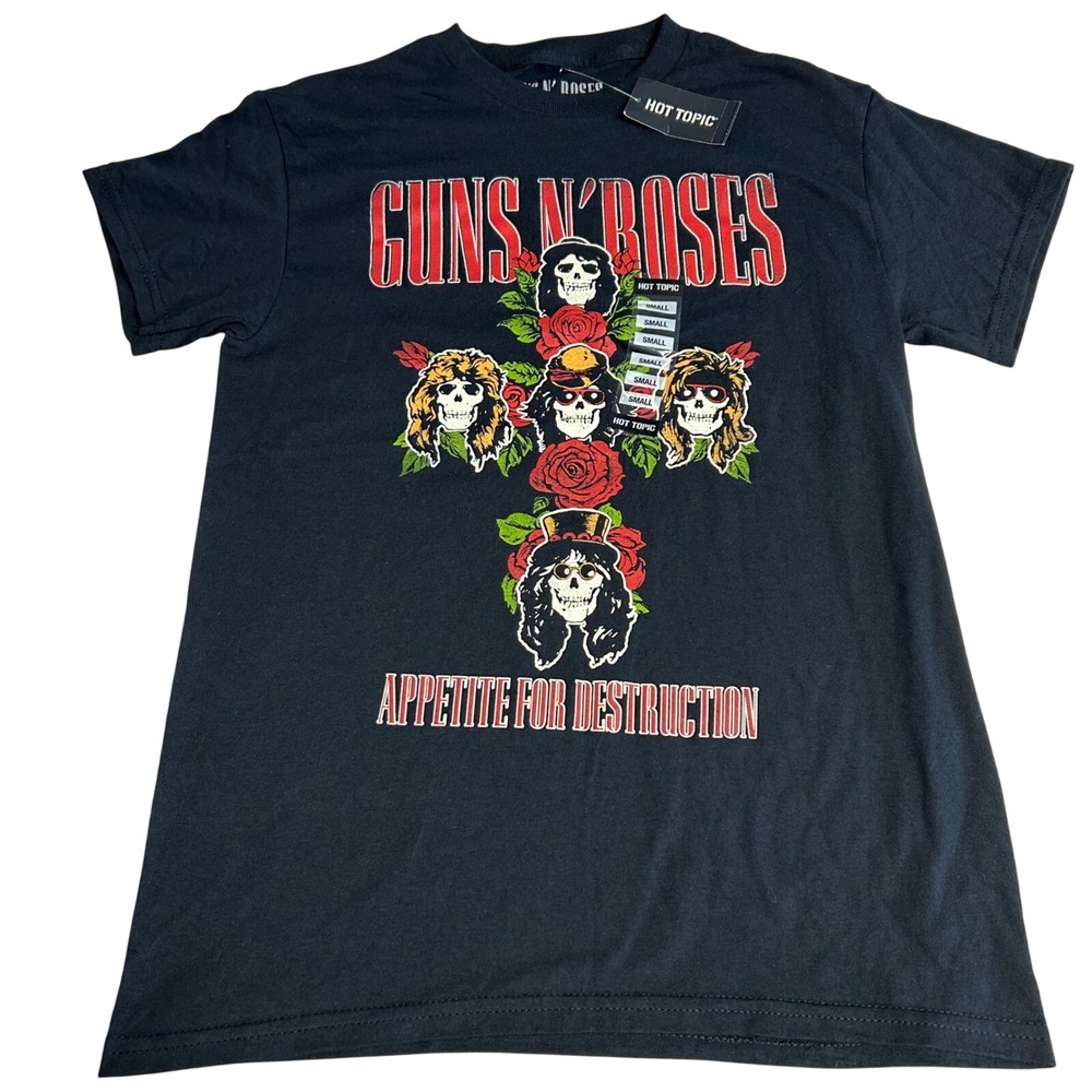 Guns N' Roses Appetite for Destruction T-Shirt Hot Topic Black Small GNR HOF NWT